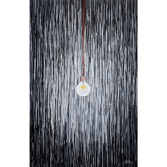 Carte de souhaits "Lumière dans l'obscurité" de l'artiste peintre Marie-Sol St-Onge